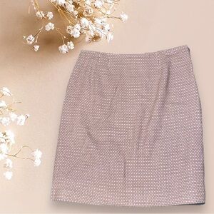 Ann Taylor 6 Petites Pink & Brown Wool Pencil Skirt